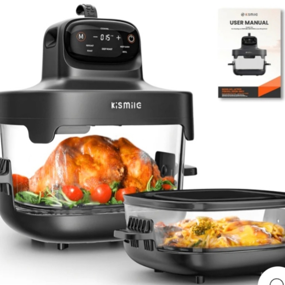 Kisimile 5-in-1 Portable Glass Air Fryer